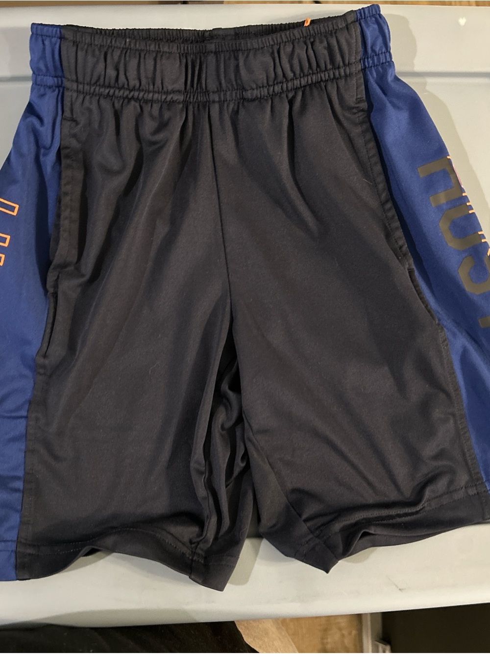 Everlast Black Athletic Shorts with Blue Side Panels
